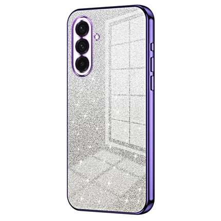 For Samsung Galaxy A36 5G Case Electroplating Gradient Glitter TPU Phone Cover - Purple
