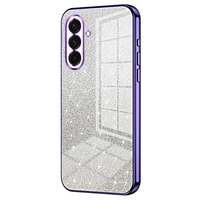 For Samsung Galaxy A36 5G Case Electroplating Gradient Glitter TPU Phone Cover - Purple