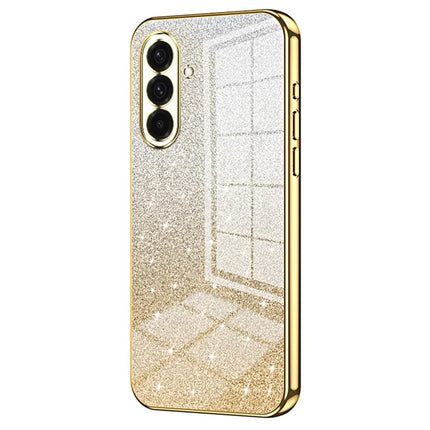 For Samsung Galaxy A36 5G Case Electroplating Gradient Glitter TPU Phone Cover - Gold
