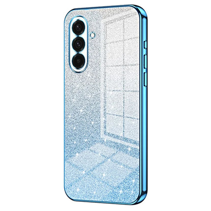 For Samsung Galaxy A36 5G Case Electroplating Gradient Glitter TPU Phone Cover - Blue