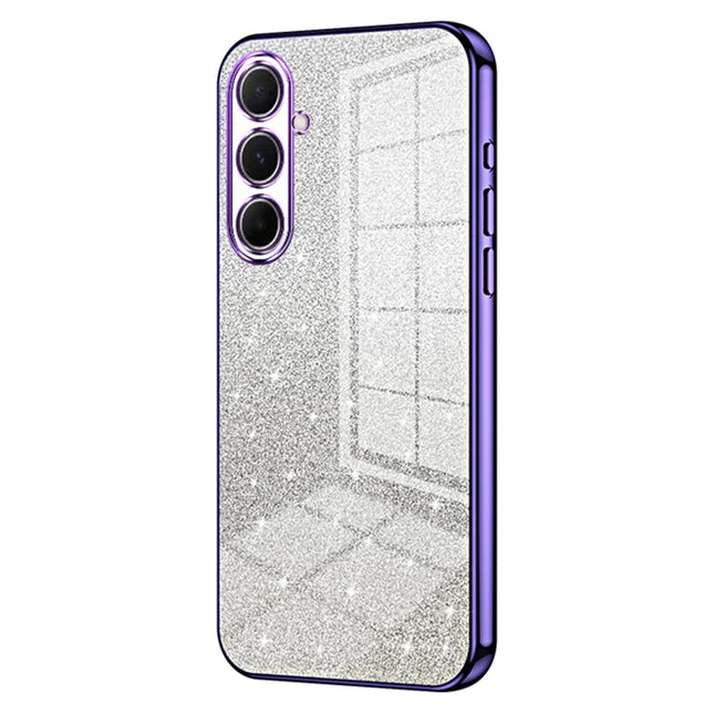 For Samsung Galaxy A56 5G Case Electroplating Gradient Glitter TPU Phone Cover - Purple