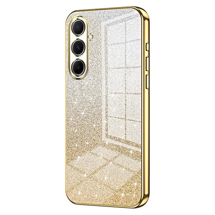 For Samsung Galaxy A56 5G Case Electroplating Gradient Glitter TPU Phone Cover - Gold