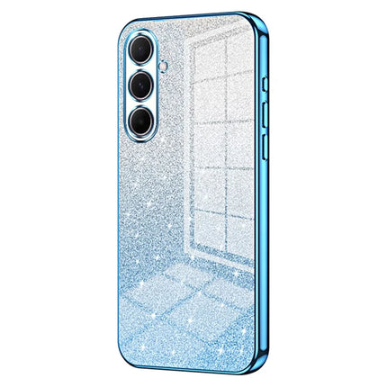For Samsung Galaxy A56 5G Case Electroplating Gradient Glitter TPU Phone Cover - Blue