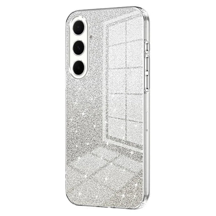 For Samsung Galaxy A56 5G Case Electroplating Gradient Glitter TPU Phone Cover - Transparent