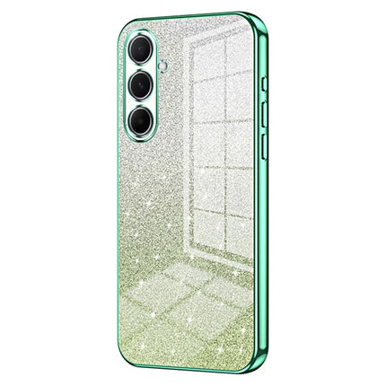 For Samsung Galaxy A56 5G Case Electroplating Gradient Glitter TPU Phone Cover - Green