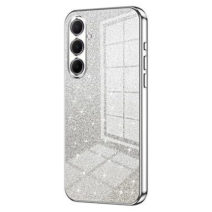 For Samsung Galaxy A56 5G Case Electroplating Gradient Glitter TPU Phone Cover - Silver