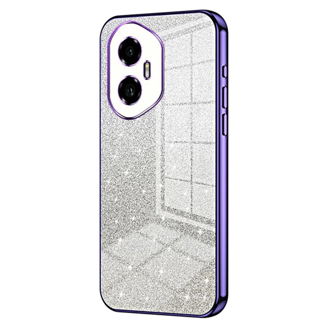 For Honor 300 Case Electroplating Gradient Glitter TPU Phone Cover - Purple