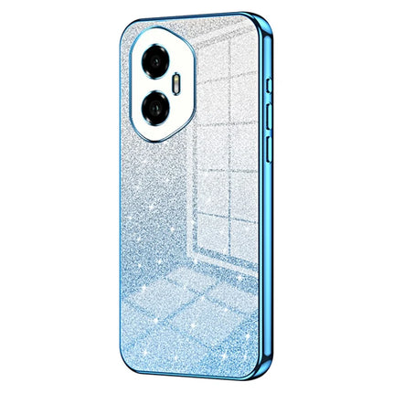 For Honor 300 Case Electroplating Gradient Glitter TPU Phone Cover - Blue