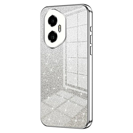 For Honor 300 Case Electroplating Gradient Glitter TPU Phone Cover - Silver