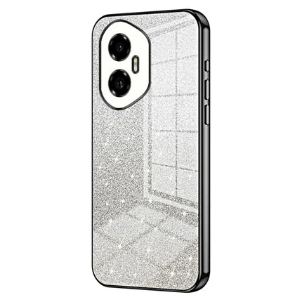 For Honor 300 Case Electroplating Gradient Glitter TPU Phone Cover - Black