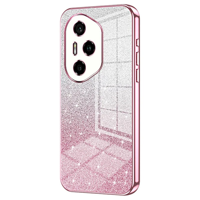 For Honor 300 Pro Case Electroplating Gradient Glitter TPU Phone Cover - Pink