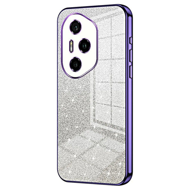 For Honor 300 Pro Case Electroplating Gradient Glitter TPU Phone Cover - Purple