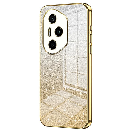 For Honor 300 Pro Case Electroplating Gradient Glitter TPU Phone Cover - Gold