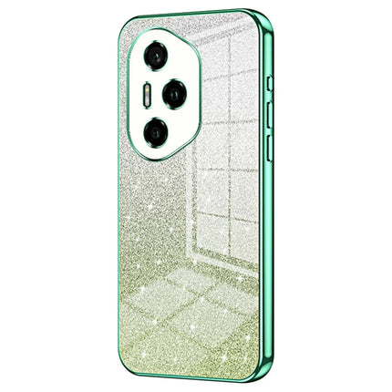 For Honor 300 Pro Case Electroplating Gradient Glitter TPU Phone Cover - Green