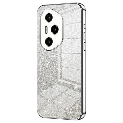 For Honor 300 Pro Case Electroplating Gradient Glitter TPU Phone Cover - Silver