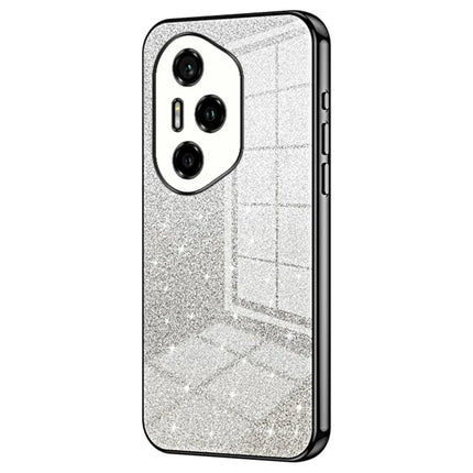 For Honor 300 Pro Case Electroplating Gradient Glitter TPU Phone Cover - Black