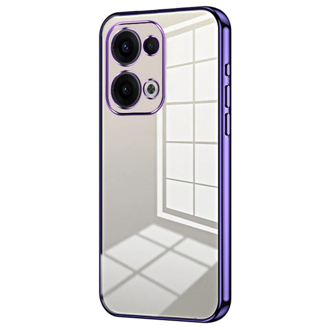For Oppo Reno13 5G (Global) Case Electroplating Frame Soft TPU Phone Cover - Purple