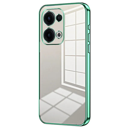 For Oppo Reno13 5G (Global) Case Electroplating Frame Soft TPU Phone Cover - Green