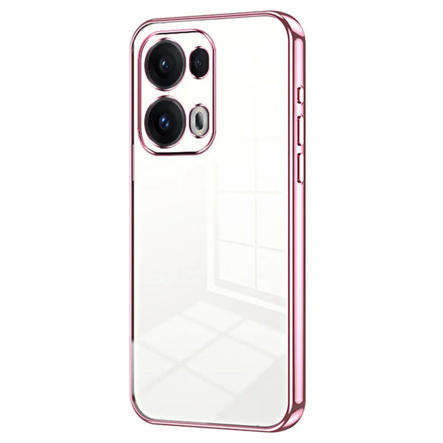 For Oppo Reno13 Pro 5G Case Electroplating Frame Soft TPU Phone Cover - Pink