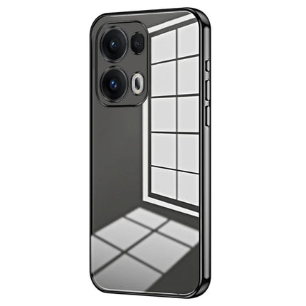 For Oppo Reno13 Pro 5G Case Electroplating Frame Soft TPU Phone Cover - Black