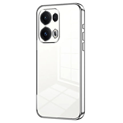 For Oppo Reno13 Pro 5G Case Electroplating Frame Soft TPU Phone Cover - Silver