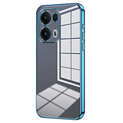 For Oppo Reno13 Pro 5G Case Electroplating Frame Soft TPU Phone Cover - Blue