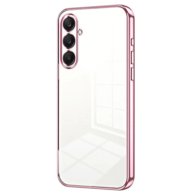For Samsung Galaxy A26 5G Case Electroplating Frame Soft TPU Phone Cover - Pink