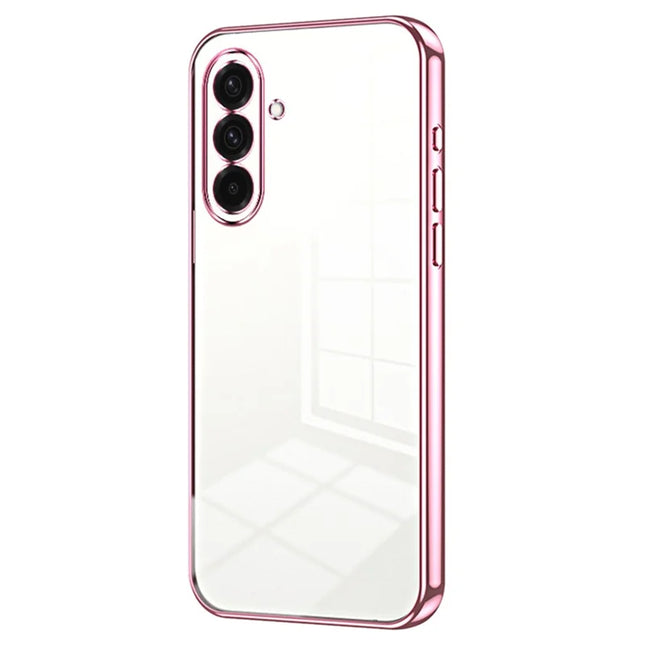 For Samsung Galaxy A36 5G Case Electroplating Frame Soft TPU Phone Cover - Pink