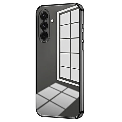 For Samsung Galaxy A36 5G Case Electroplating Frame Soft TPU Phone Cover - Black