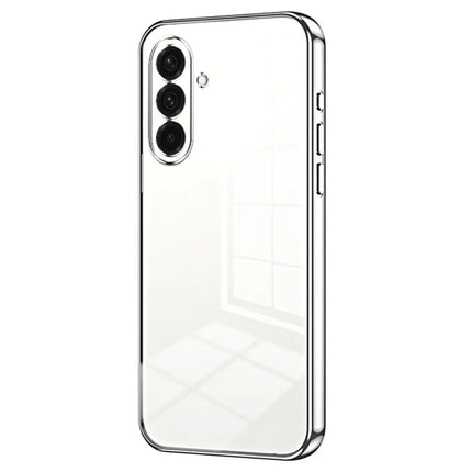 For Samsung Galaxy A36 5G Case Electroplating Frame Soft TPU Phone Cover - Silver