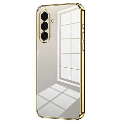 For Samsung Galaxy A36 5G Case Electroplating Frame Soft TPU Phone Cover - Gold