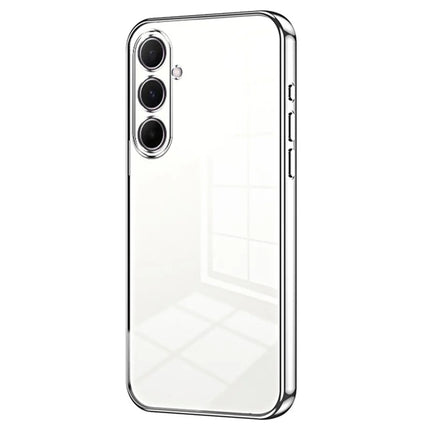 For Samsung Galaxy A56 5G Case Electroplating Frame Soft TPU Phone Cover - Silver