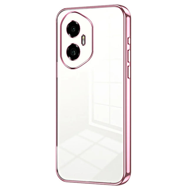 For Honor 300 Case Electroplating Frame Soft TPU Phone Cover - Pink