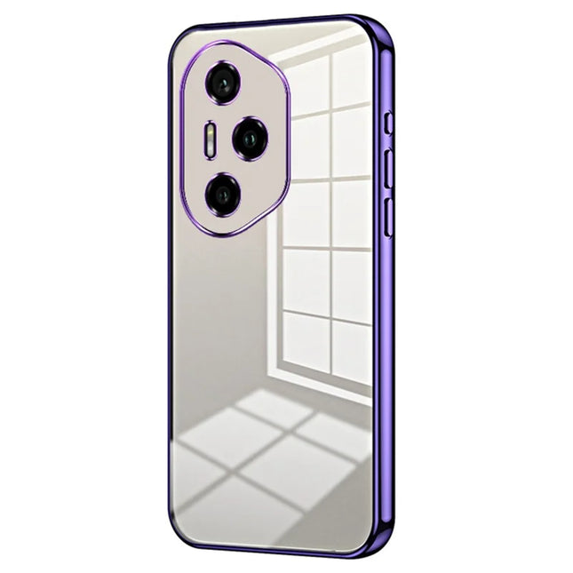 For Honor 300 Pro Case Electroplating Frame Soft TPU Phone Cover - Purple