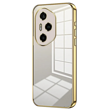 For Honor 300 Pro Case Electroplating Frame Soft TPU Phone Cover - Gold