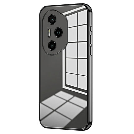 For Honor 300 Pro Case Electroplating Frame Soft TPU Phone Cover - Black