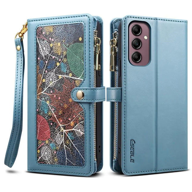 ESEBLE Galaxy Series For Samsung Galaxy A26 5G Case Leather Zipper Phone Cover RFID Blocking - Blue