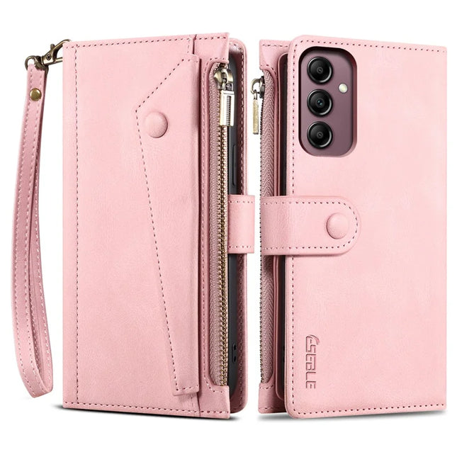 ESEBLE Star Series For Samsung Galaxy A26 5G Case Zipper Wallet Leather Stand Phone Cover - Rose Gold