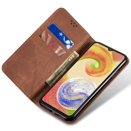 For Samsung Galaxy A26 5G Case Jeans Cloth Texture Anti-Scratch Leather Stand Phone Cover