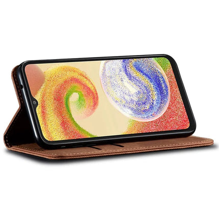 For Samsung Galaxy A26 5G Case Jeans Cloth Texture Anti-Scratch Leather Stand Phone Cover