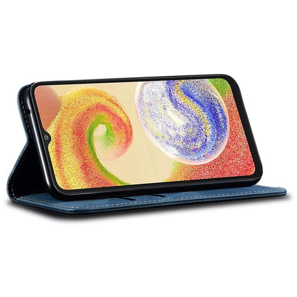 For Samsung Galaxy A26 5G Case Jeans Cloth Texture Anti-Scratch Leather Stand Phone Cover