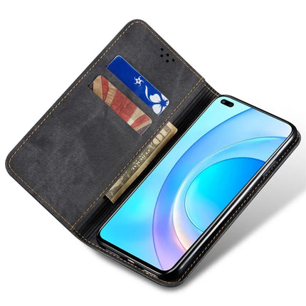 For Honor 300 Pro Case Jeans Cloth Texture Anti-Scratch Leather Stand Phone Cover
