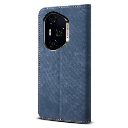 For Honor 300 Pro Case Jeans Cloth Texture Anti-Scratch Leather Stand Phone Cover