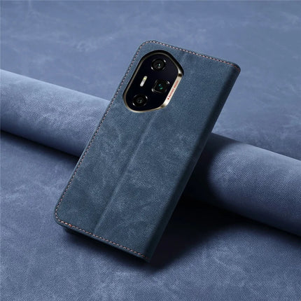 For Honor 300 Pro Case Jeans Cloth Texture Anti-Scratch Leather Stand Phone Cover