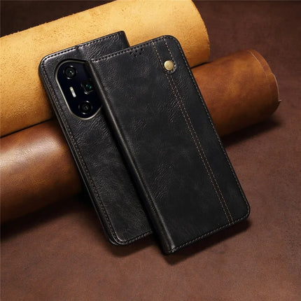 For Honor 300 Pro Case Crazy Horse Texture Waxy Leather Wallet Stand Phone Cover