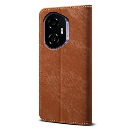 For Honor 300 Case Jeans Cloth Texture Anti-Scratch Leather Stand Phone Cover