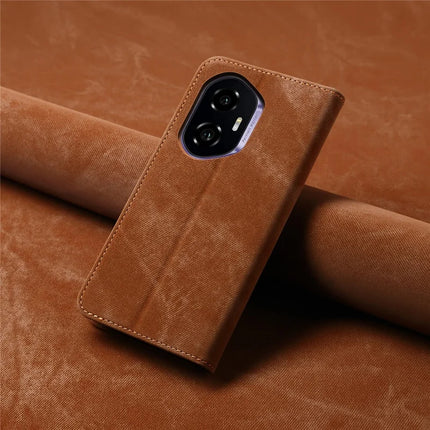 For Honor 300 Case Jeans Cloth Texture Anti-Scratch Leather Stand Phone Cover