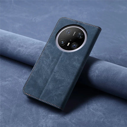 For Huawei Mate 70 Pro / Mate 70 Pro+ Case Jeans Cloth Texture Anti-Scratch Leather Stand Phone Cover