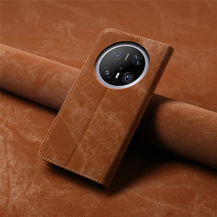 For Huawei Mate 70 Pro / Mate 70 Pro+ Case Jeans Cloth Texture Anti-Scratch Leather Stand Phone Cover