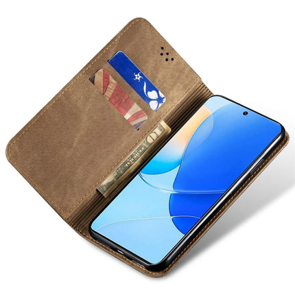 For Huawei Mate 70 Case Jeans Cloth Texture Anti-Scratch Leather Stand Phone Cover
